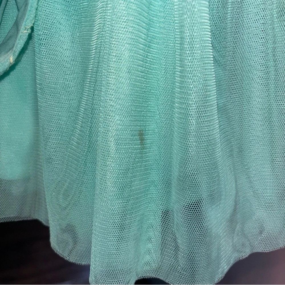 BONNIE JEAN Mint Green Lace Dress with tulle skirt